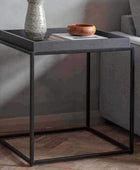 Black Stained Wooden Mid-Century inspired Side Table - The Farthing