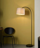 Black Swan Neck and Grey Shade Floor Lamp - The Farthing