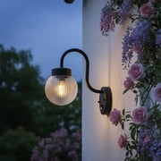 Black Swan Necked Wall Light with PIR sensor - The Farthing