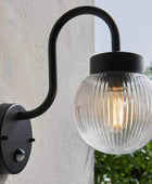 Black Swan Necked Wall Light with PIR sensor - The Farthing