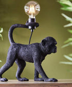 Black Walking Monkey Table Light - The Farthing