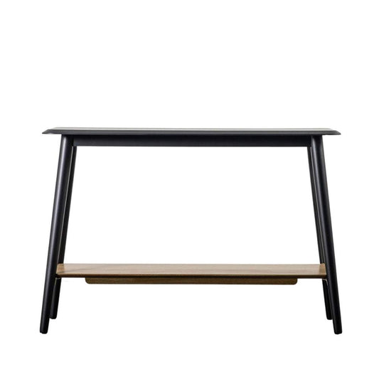 Black Wood Mid Century Styled Console Table - The Farthing