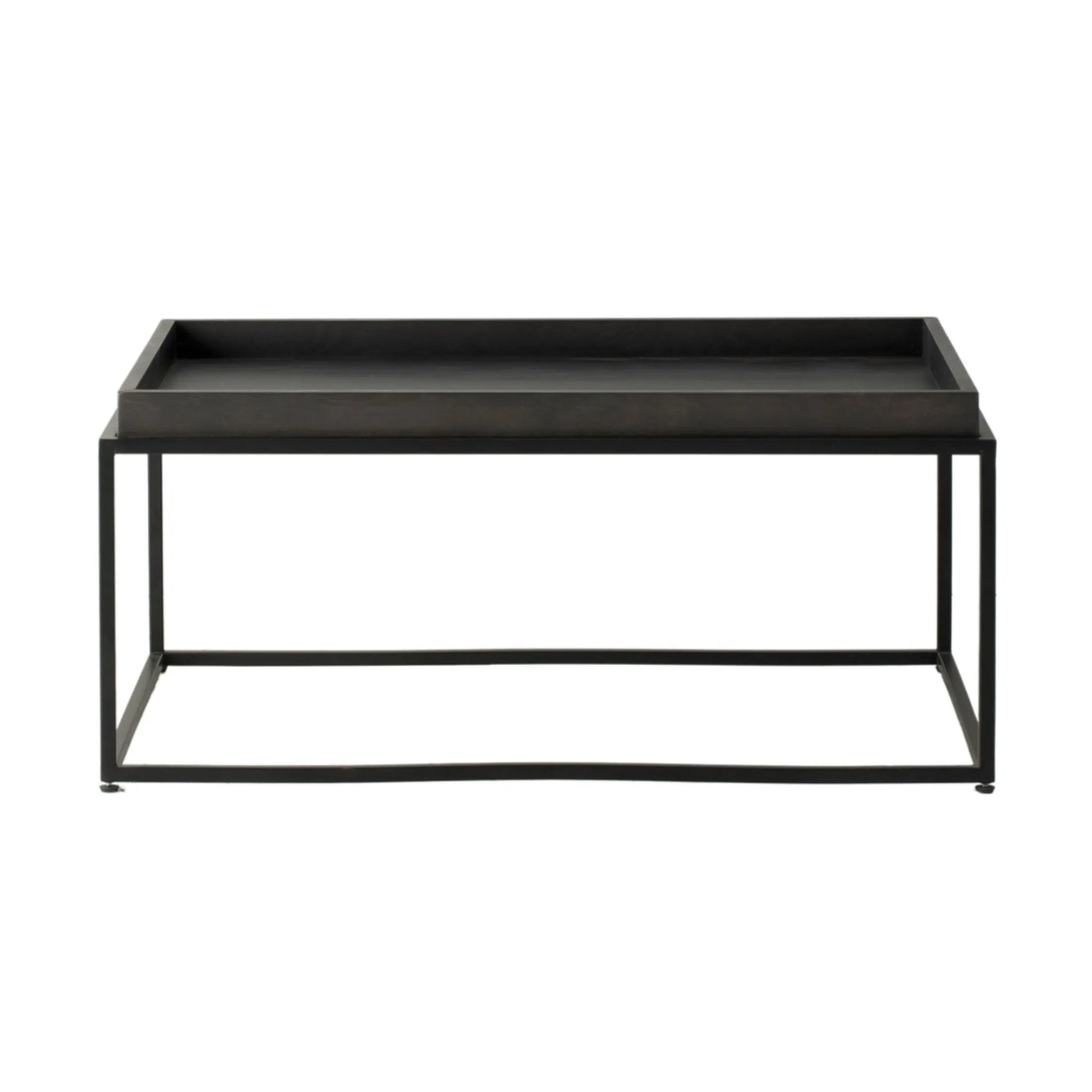 Black Wooden Tray Topped Mid-Century inspired Coffee Table - The Farthing