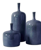 Blue Ceramic Pots Set of 3 Ornaments - The Farthing