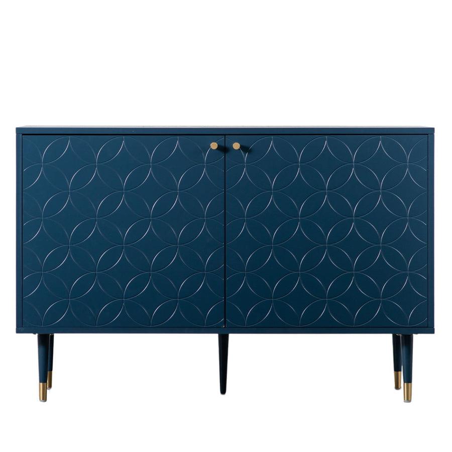 Blue Geometric Circular Pattern Sideboard Cabinet - The Farthing