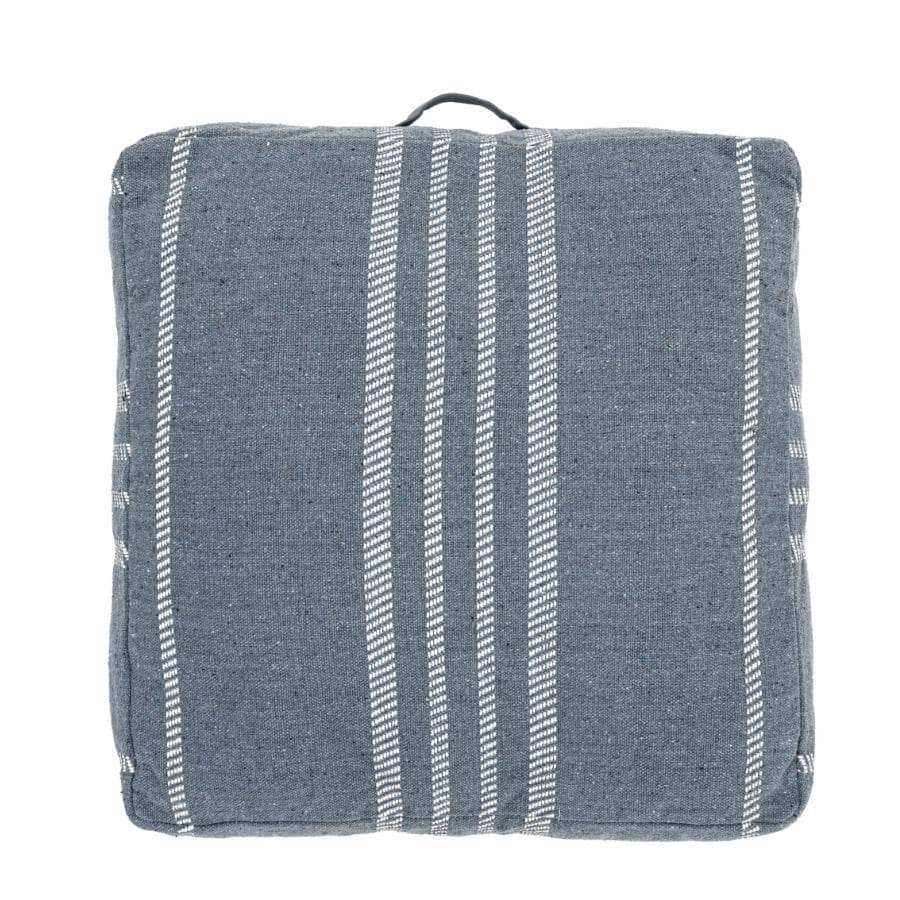Blue Woven Stripe Floor Cushion - The Farthing