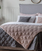 Blush Pink Quilted Diamond Bedspread - The Farthing