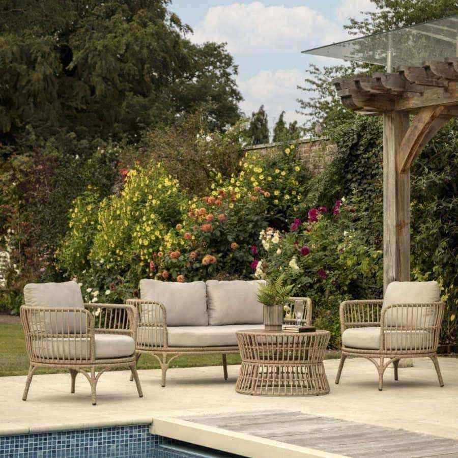 Boho inspired Woven PE Rattan Outdoor Lounge Set - The Farthing