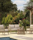 Boho inspired Woven PE Rattan Outdoor Lounge Set - The Farthing