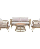 Boho inspired Woven PE Rattan Outdoor Lounge Set - The Farthing