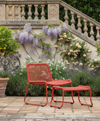 Bold Orange Rope Lounger Chair and Footstool - The Farthing