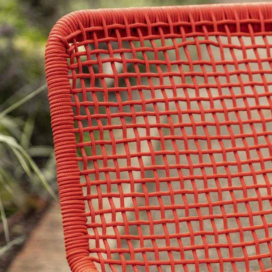 Bold Orange Rope Lounger Chair and Footstool - The Farthing