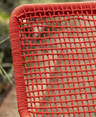 Bold Orange Rope Lounger Chair and Footstool - The Farthing