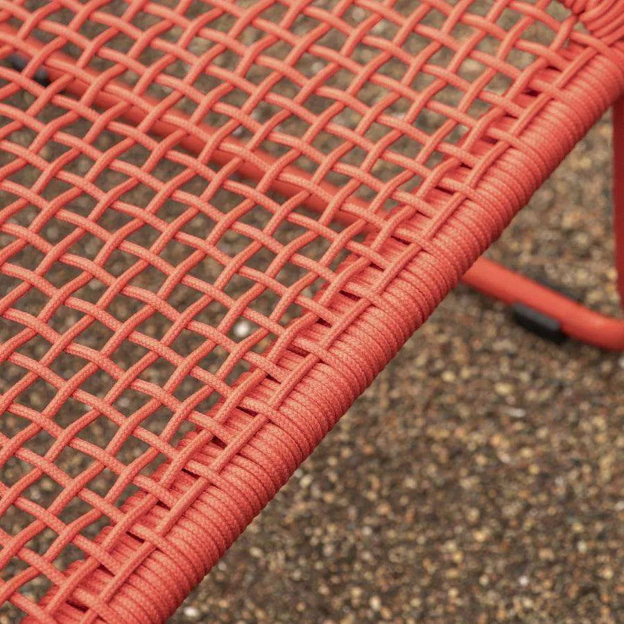 Bold Orange Rope Lounger Chair and Footstool - The Farthing