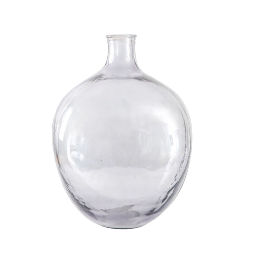 Bottle Shape Grey Glass Vase - The Farthing