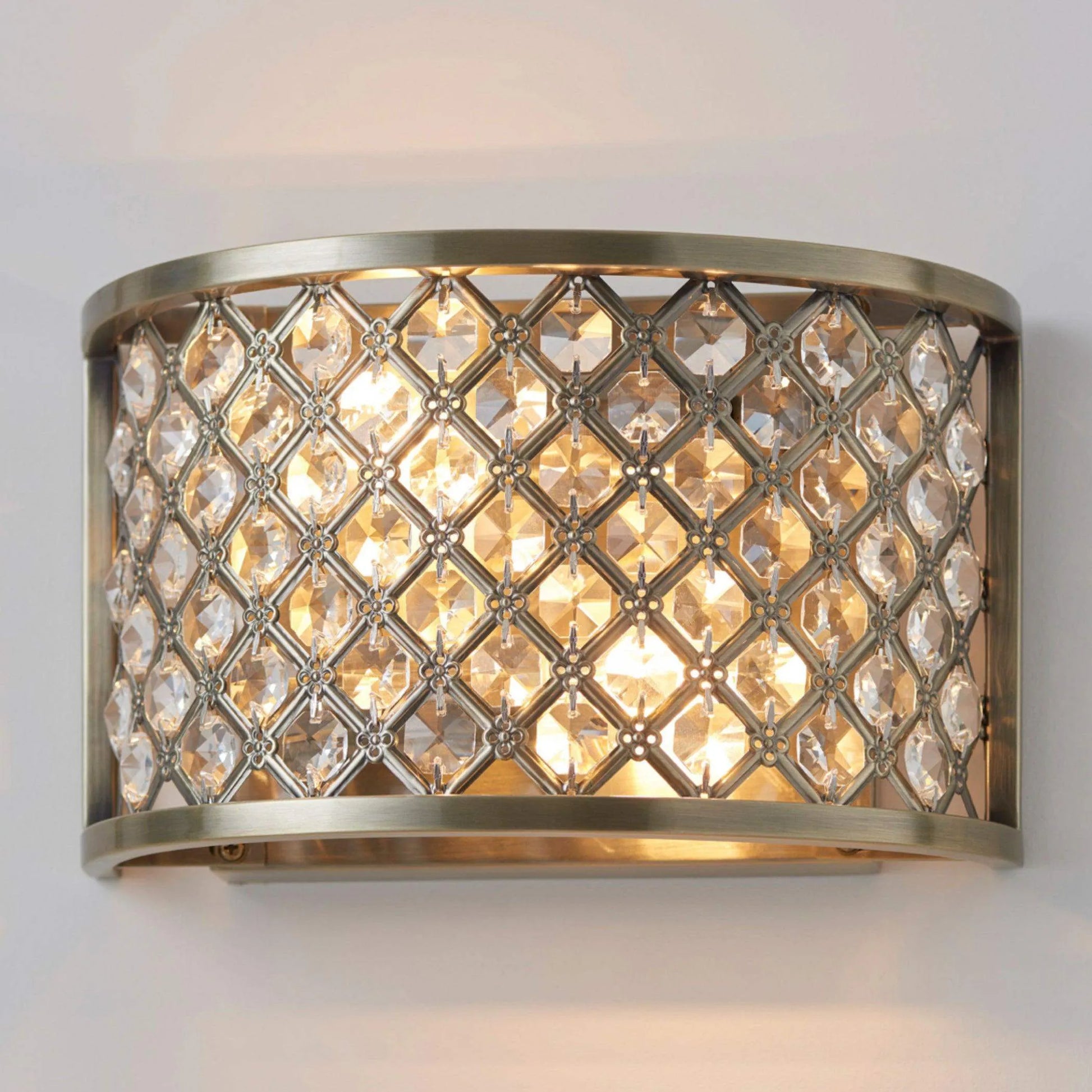 Brass Crystal Beads Wall Light - The Farthing