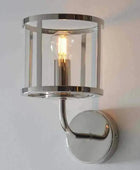 Bright Nickel & Glass Cylinder Wall Light - The Farthing