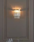 Bright Nickel & Glass Rod Wall Light - The Farthing