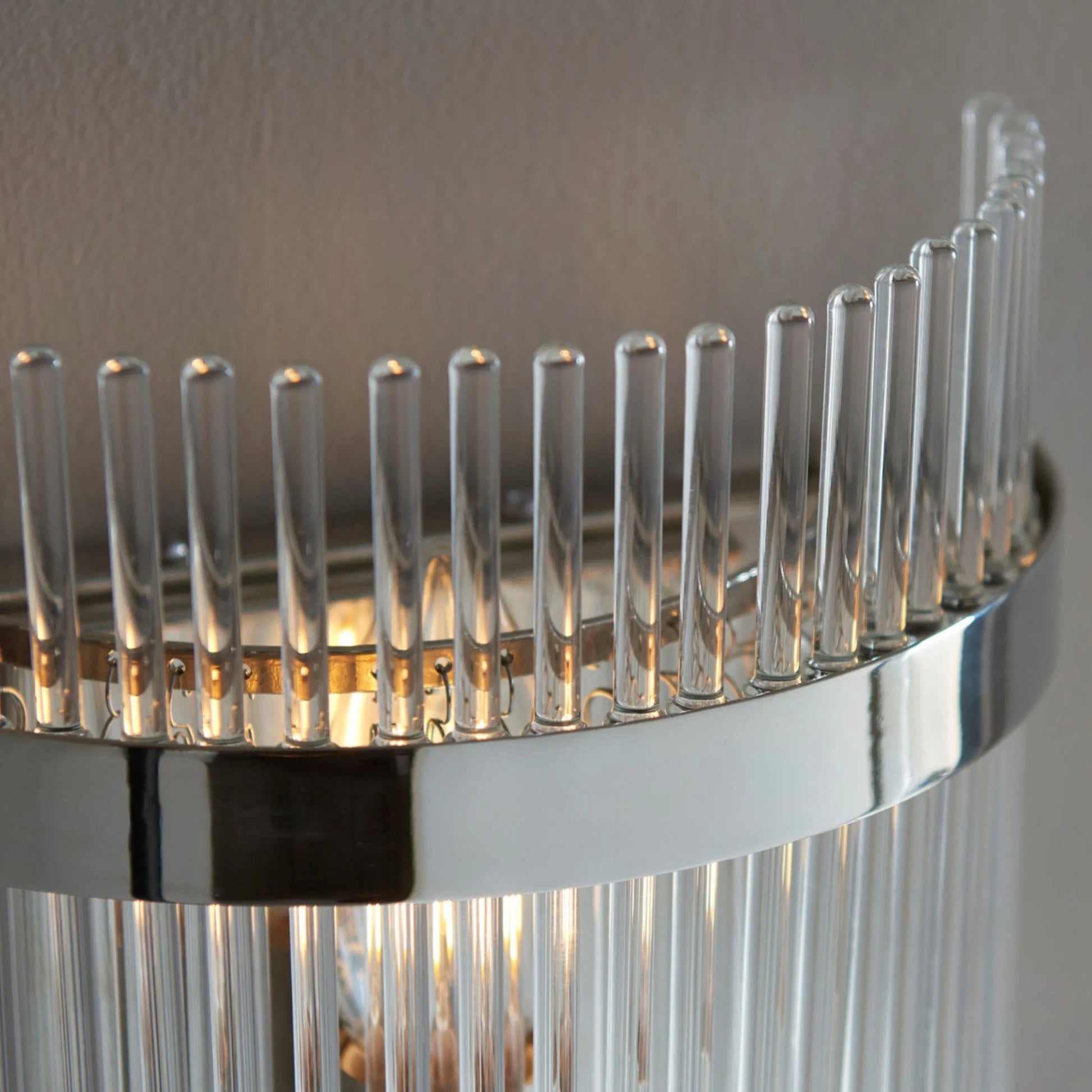 Bright Nickel & Glass Rod Wall Light - The Farthing