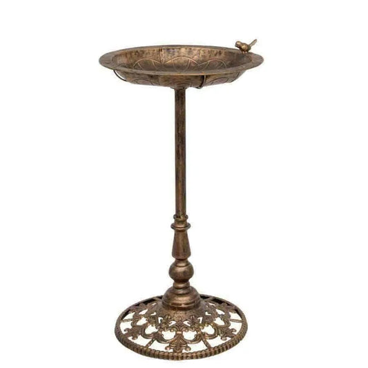 Bronzed Metal Bird Bath - The Farthing