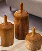 Brown Ceramic Pots Set of 3 Ornaments - The Farthing