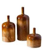 Brown Ceramic Pots Set of 3 Ornaments - The Farthing