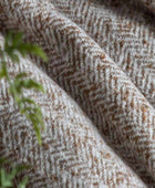 Brown Herringbone Faux Mohair Throw - The Farthing