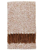 Brown Herringbone Faux Mohair Throw - The Farthing
