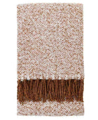 Brown Herringbone Faux Mohair Throw - The Farthing