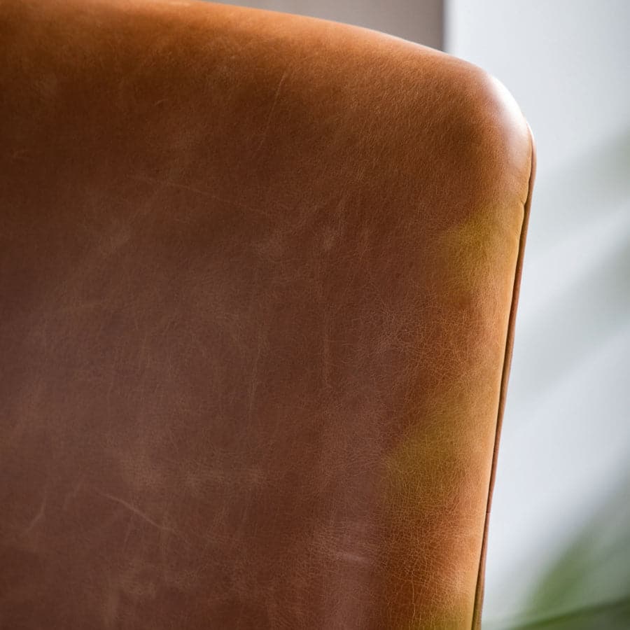 Brown Leather & Ash Wood Armchair - The Farthing
