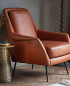 Brown Leather Armchair - The Farthing