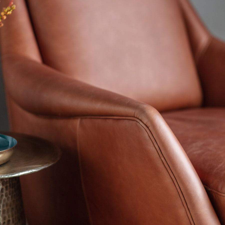 Brown Leather Armchair - The Farthing