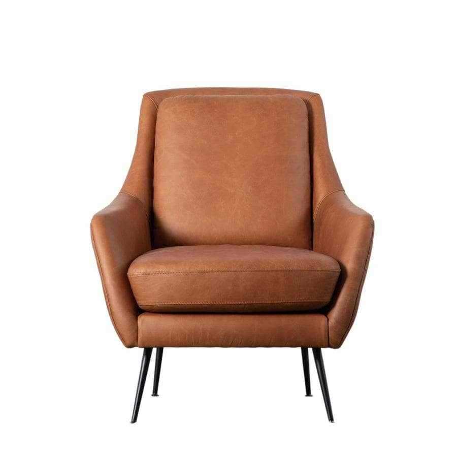 Brown Leather Armchair - The Farthing