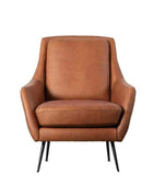 Brown Leather Armchair - The Farthing