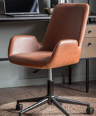 Brown Sided Swivel Desk Chair with Height Adjustment - The Farthing