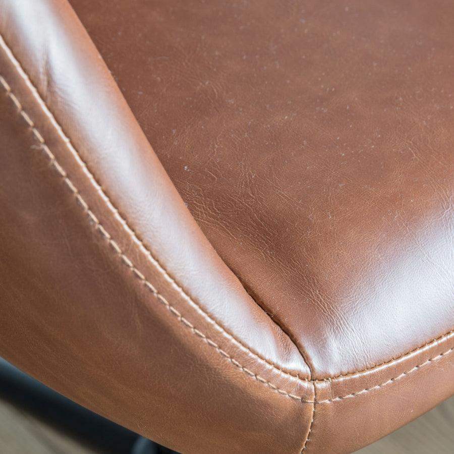 Brown Sided Swivel Desk Chair with Height Adjustment - The Farthing