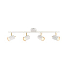 Brushed Brass and Matt White 4 Gang Spot Lamp - The Farthing