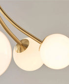 Brushed Brass Art Deco Inspired Six Globe Pendant Light - The Farthing