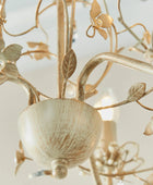 Brushed Gold & Cream Flower Chandelier Pendant Light - The Farthing