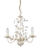 Brushed Gold & Cream Flower Chandelier Pendant Light - The Farthing