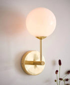 Brushed Gold Art Deco Globe Wall Light - The Farthing