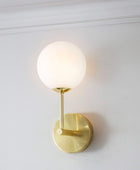 Brushed Gold Art Deco Globe Wall Light - The Farthing