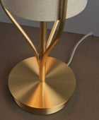 Brushed Gold Table Lamp & Fabric Cylinder Shade - The Farthing