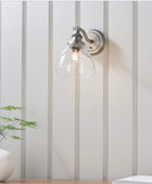 Brushed Silver Metal & Glass Wall Light - The Farthing