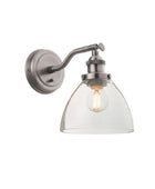 Brushed Silver Metal & Glass Wall Light - The Farthing