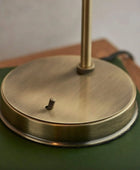 Burnished Brass and Glass Shade Table Lamp - The Farthing