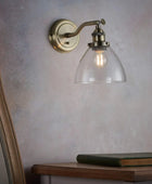 Burnished Brass Glass Wall Light - The Farthing