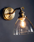 Burnished Brass Glass Wall Light - The Farthing