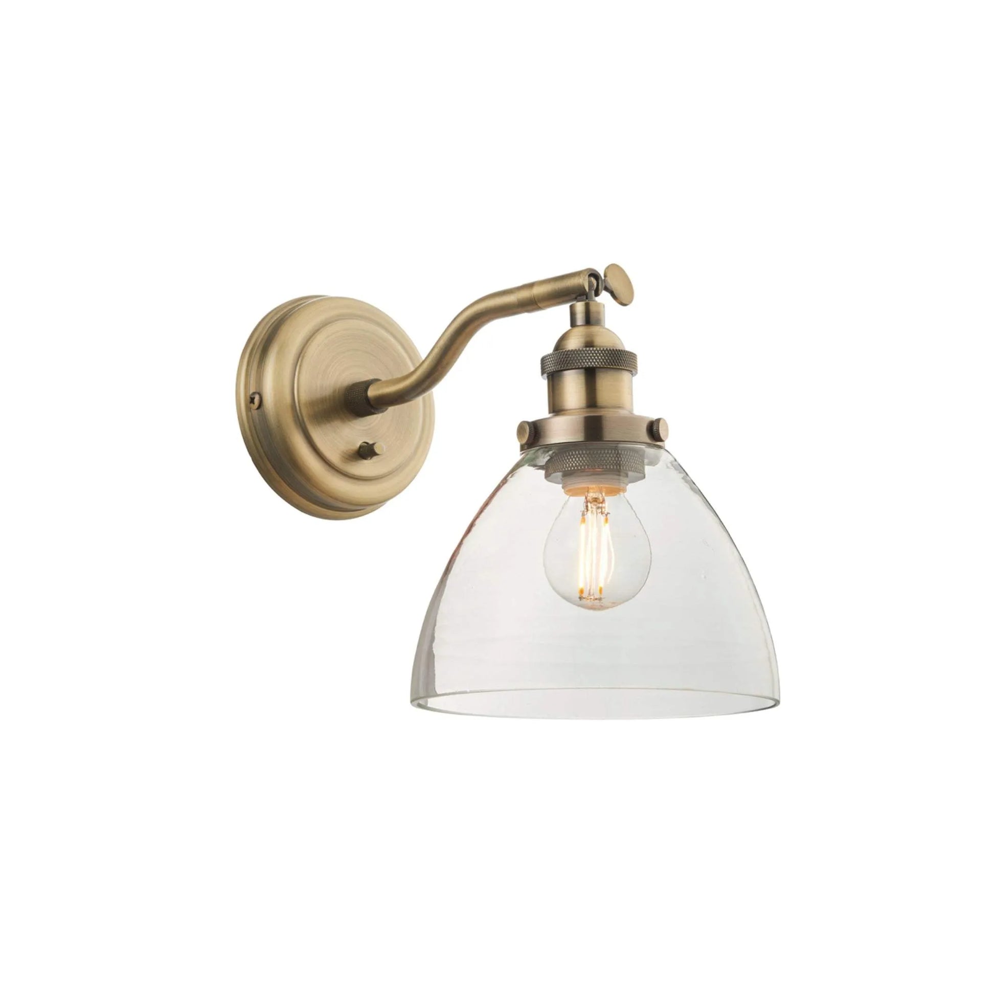 Burnished Brass Glass Wall Light - The Farthing