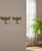 Set of 2 Bronze Dragonfly Door Hooks